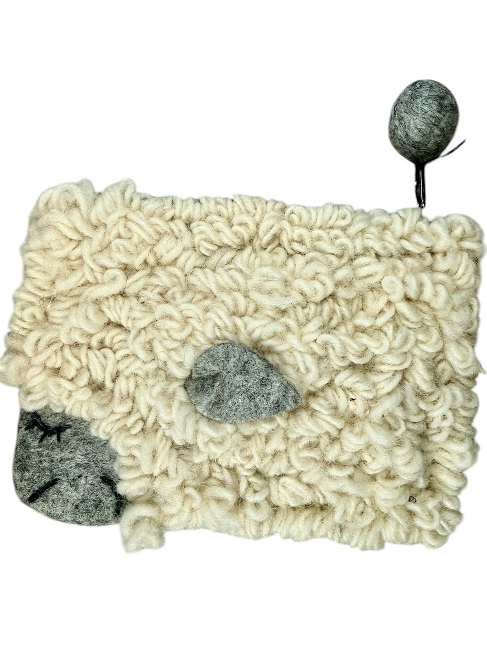 Felted Wool Coin Bag/Wallet/Change Purse 6”x4.5” Lamb Sheep Lined NWOT